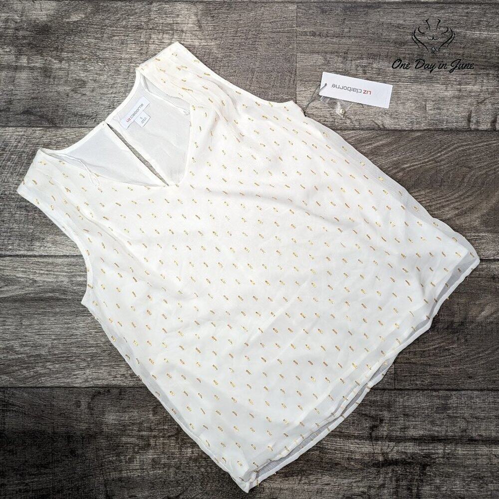 Liz Claiborne Crema Sleeveless Top Size S